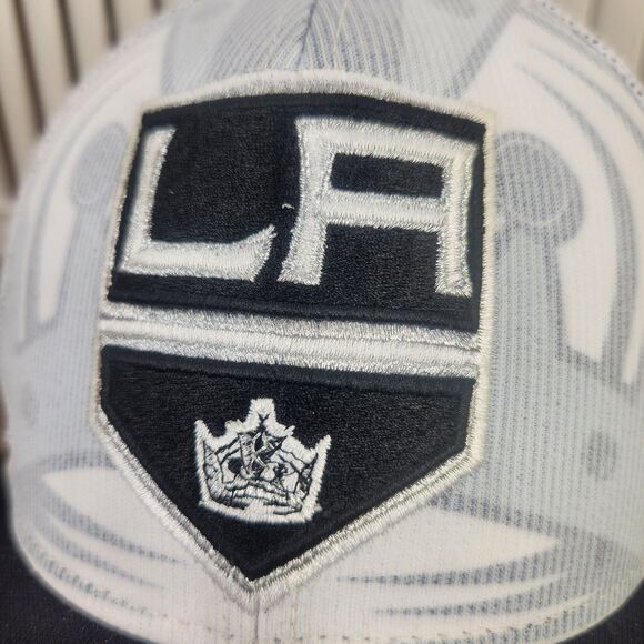 Reebok LA Kings NHL Center Ice Snapback Trucker Hat Cap Black White Hockey 2014 - Picture 3 of 11